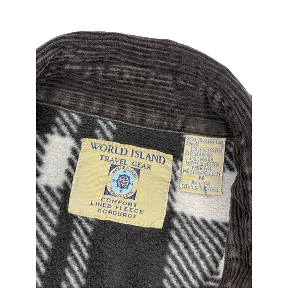 World Island fleece lined charcoal gray corduroy shirt jacket - M - Picture 2 of 6